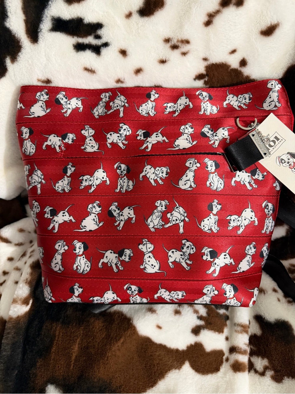 Harveys Red Dalmatian Print Crossbody Bag